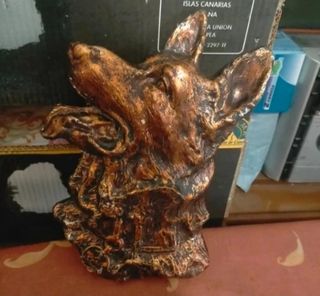 Figura Perro Escayola Pintada Mano