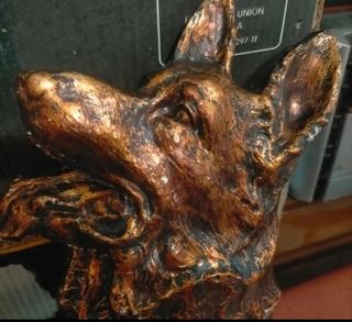 Figura Perro Escayola Pintada Mano