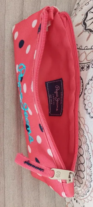 Mochila Pepe Jeans rosa + estuche