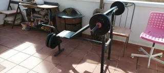 Oferta Banco de pesas Weider + pesas + banco de ab