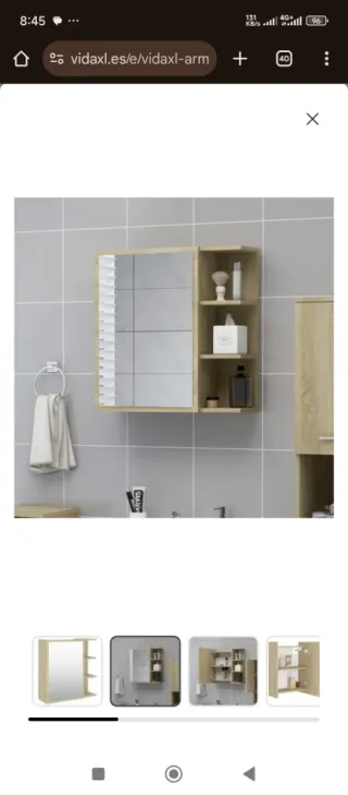 Armario espejo baño contrachapada roble