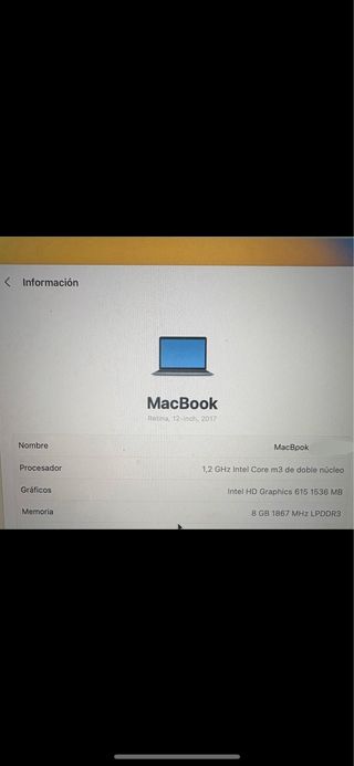 MacBook 12 2017 PARA PIEZAS