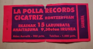 Entrada concierto La Polla Records Cicatriz OFERTA