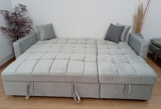 Sofá Cama Kris, Chaiselong, Amplio Arcón. ¡OFERTA!