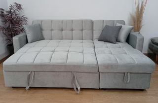 Sofá Cama Kris, Chaiselong, Amplio Arcón. ¡OFERTA!