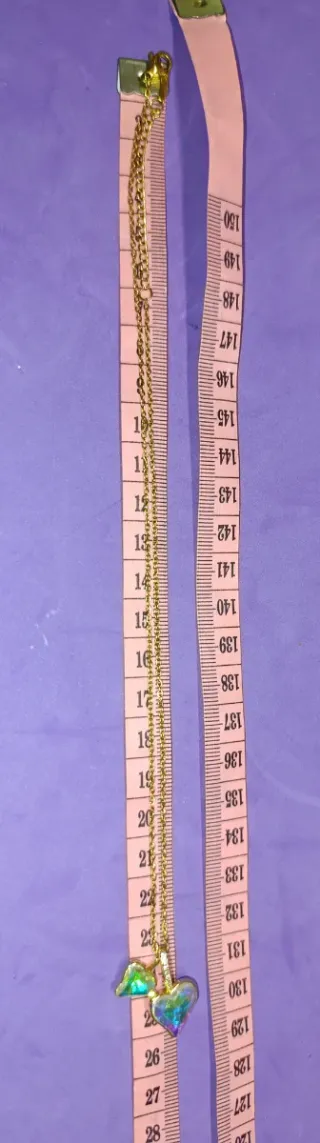 Colgante Acero Dorado Corazones