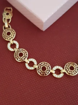 Pulsera chapada en oro con circonitas