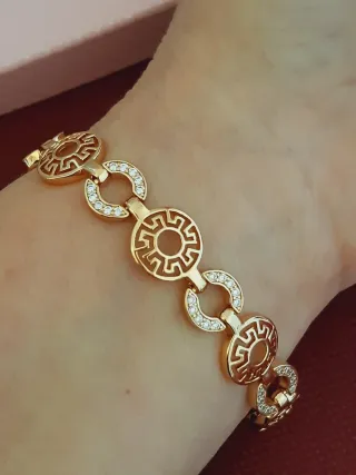 Pulsera chapada en oro con circonitas