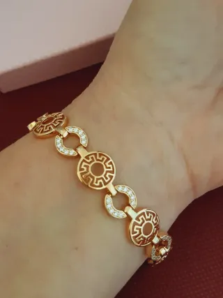 Pulsera chapada en oro con circonitas