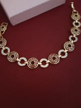 Pulsera chapada en oro con circonitas