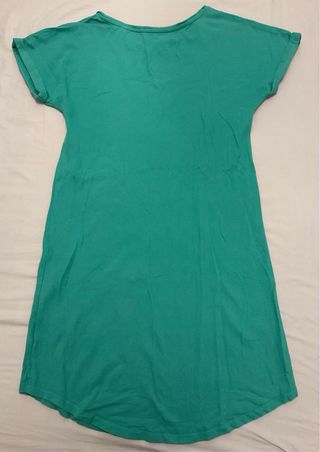 Vestido camiseta verde jade XS