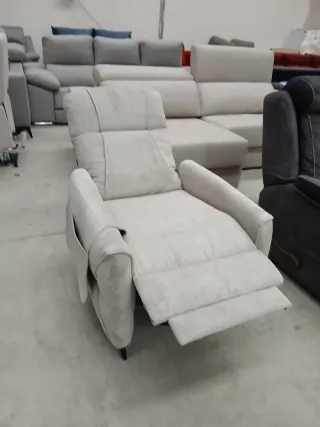 Pareja Sillones Relax Beige y Gris