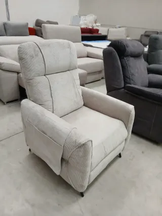 Pareja Sillones Relax Beige y Gris