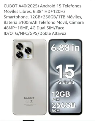 Teléfono Cubot A40 Plata