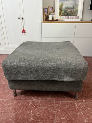 Puff tapizado gris - Muy buen estado