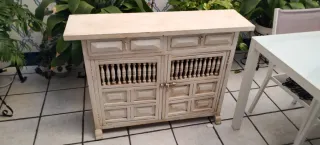 Mueble recibidor de madera blanco