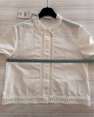 Camisa de algodón con crochet
