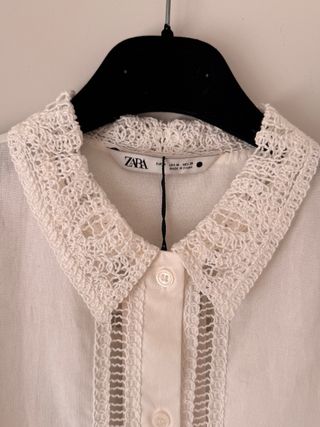 Camisa de algodón con crochet