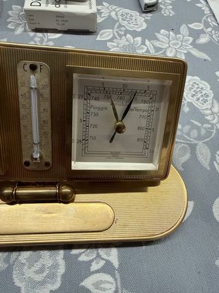 Stazione meteo vintage in ottone