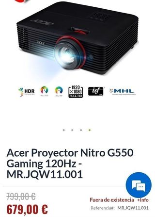 Acer Proyector Nitro G550 DLP 120HZ