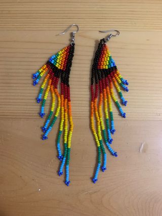 Pendientes Largos Artesanales Arcoíris