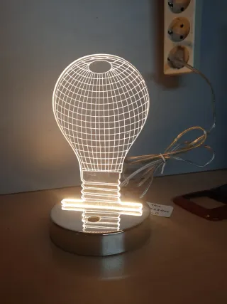 Lámpara Escritorio Bombilla Roja