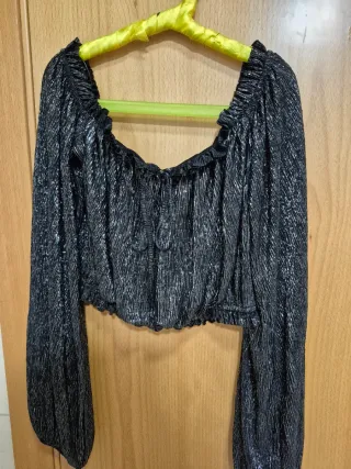 Top brillante manga larga