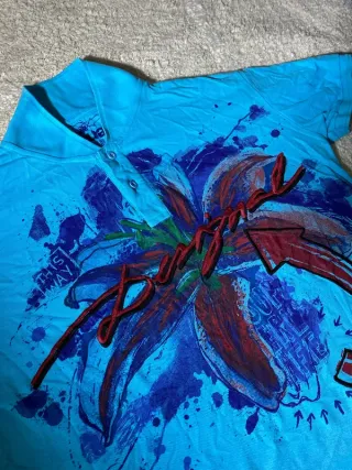Desigual Polo Flores Manga Corta Talla L
