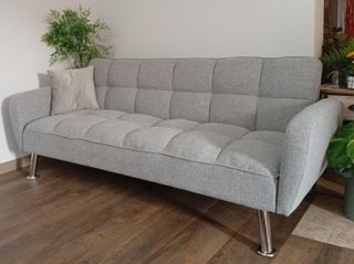 Sofá Cama New Carlux, Gris. ¡Cómodo y Económico!