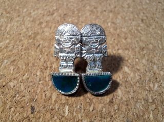 Pendientes Incas Plata y Malaquita Vintage