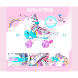 Patines de 4 ruedas para niños Glitter