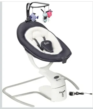 Trona bebé gris y blanca