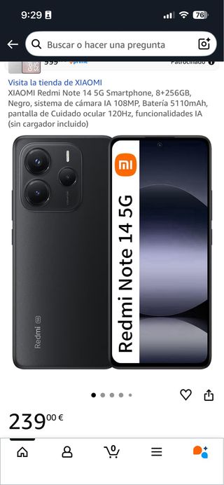 Redmi Note 14 Pro 5G 256GB Negro