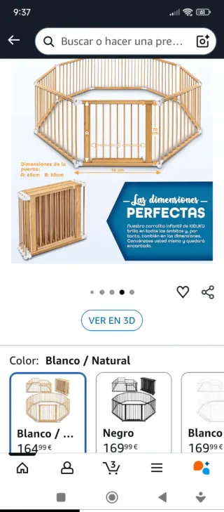 Parque para bebé de madera