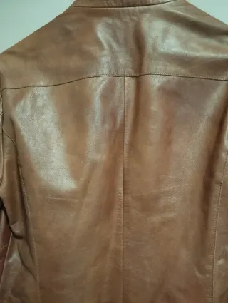 Chaqueta de piel Mango marrón Talla M