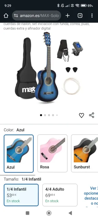 Guitarra infantil azul