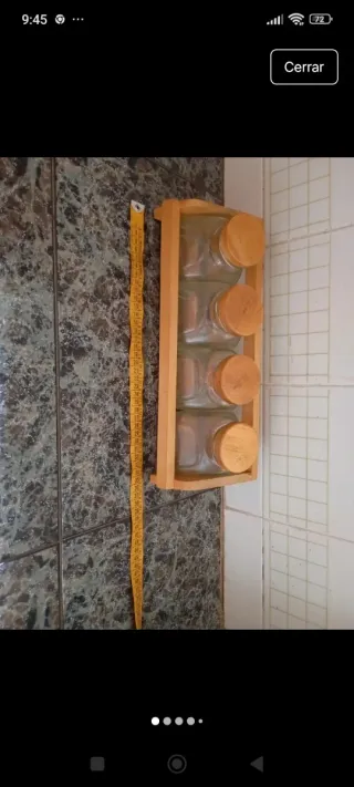 Set 4 Botes Cristal con Soporte Madera