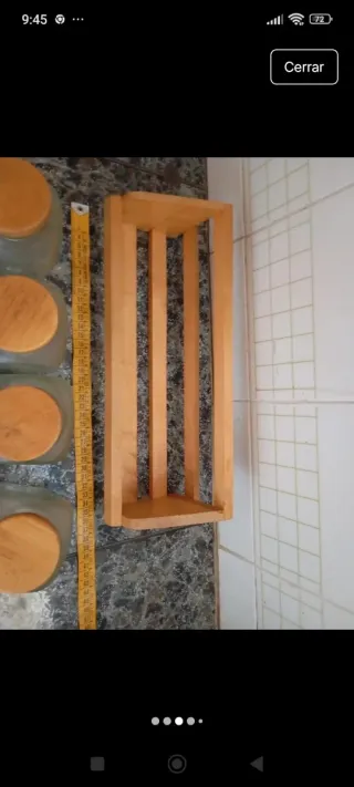 Set 4 Botes Cristal con Soporte Madera