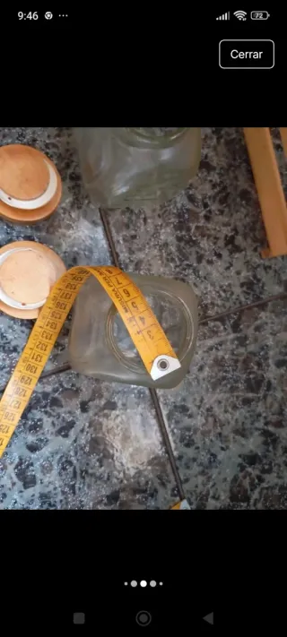 Set 4 Botes Cristal con Soporte Madera