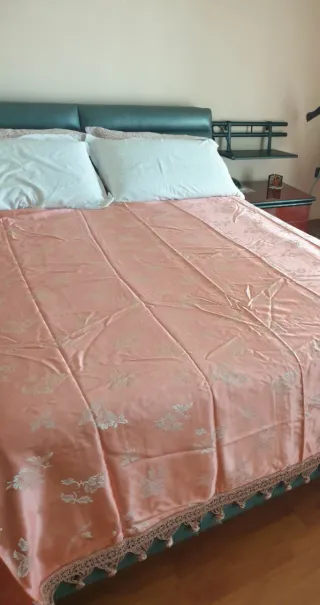 Copriletto matrimoniale Argotex rosa pesca elegant