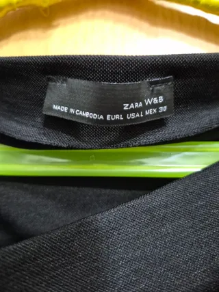 Blusa Zara Negra Larga Asimétrica