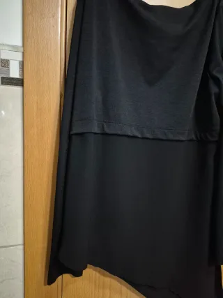 Blusa Zara Negra Larga Asimétrica