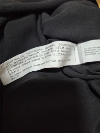 Blusa Zara Negra Larga Asimétrica