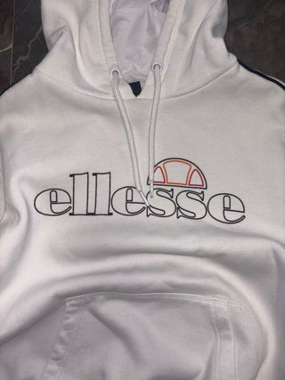 Sudadera con capucha Ellesse blanca vintage
