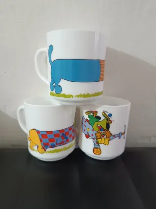 Tazas vintage infantiles Arcopal - Perros Salchich
