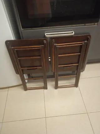 2 Tavoli Pieghevoli in Legno Supplementari