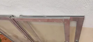 Ventana corredera aluminio gris