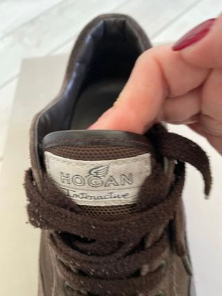 Hogan Interactive uomo scamosciato marrone 40.5