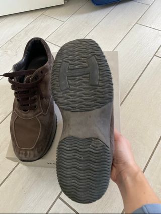 Hogan Interactive uomo scamosciato marrone 40.5