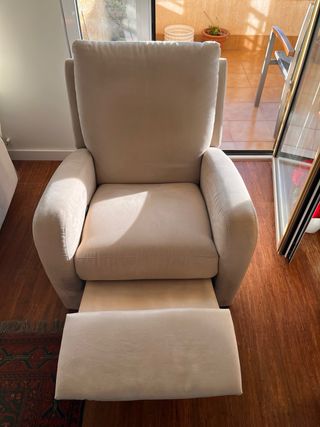 Sillón reclinable Natuzzi blanco roto